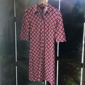 Laundry Midi dress black red knot pattern size 2